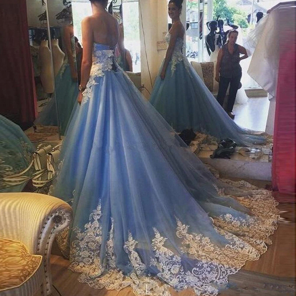 blue wedding dress