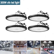 4 Pack 300W UFO LED High Bay Light Industrial Factory Warehouse Shop Commercial