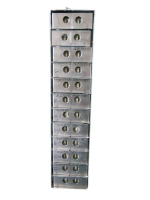 Lab 12-Place SS Vertical Chest Freezer Rack w/ 5'' Square Boxes & Cell Dividers