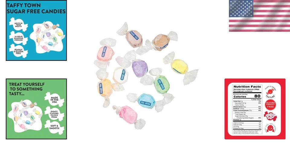 Caramelos sin azúcar y sin gluten - 5 libras envueltos individualmente delicias Foto 2 de 4