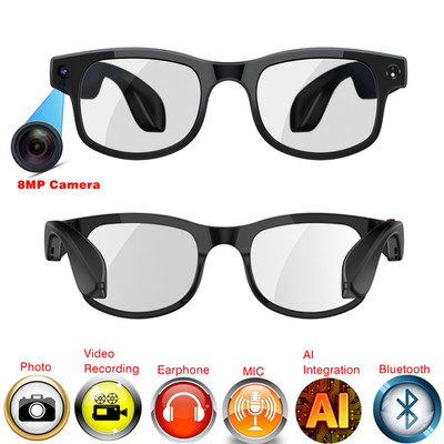 Bluetooth AI smart glasses with camera and video control and AI chat