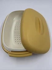 Vintage Tupperware Microwave Food Steamer 6 Cups Harvest Gold 1273-4 Complete 4
