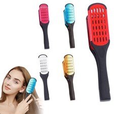 Clamp Hair Brush Straightener Detangler Comb Double Sided for Thick Coarse Hair