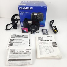 Olympus Camedia C-5050 Zoom 5MP Digital Camera Box Manuals CF xD Japan TESTED