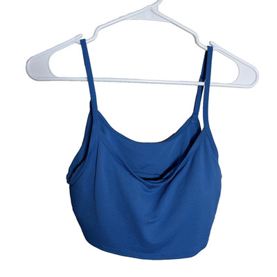 Aerie Swim Top Scoop Blue Athletic Adjustable Women's Medium Bikini Solid