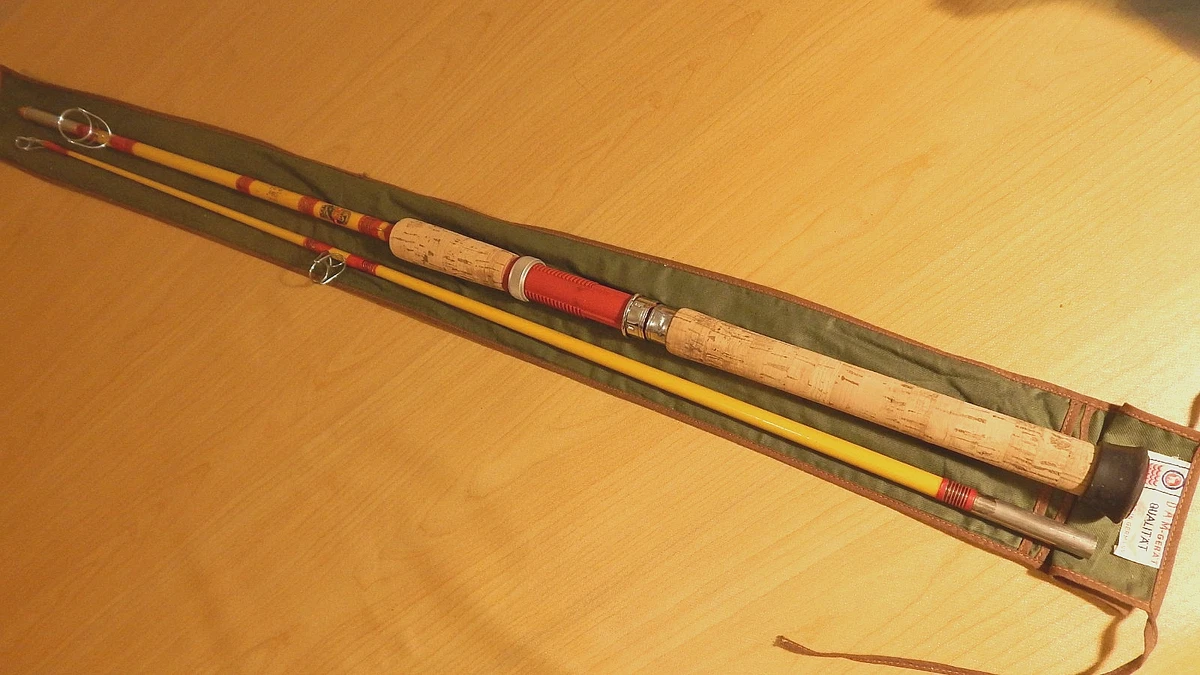 Vintage años 60 DAM Gerat Damyl PIKIE Nr.79 S vendido varilla giratoria de vidrio (195 cm/480 g)