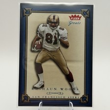 2004 Fleer Greats - Rashaun Woods #79 /999 (RC) San Francisco 49ers Rookie Card. rookie card picture