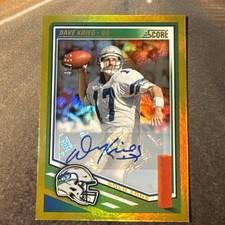 2025 Panini Score #93 Dave Krieg Green Parallel Auto Seattle Seahawks /50