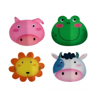 4er Pack Schwammhalter - Einfach Abziehen & Aufkleben Organizer Löwe Frosch Schwein Kuh