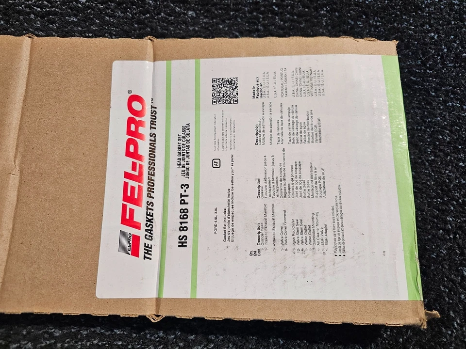Junta de culata Fel-Pro HS 8168 PT-3 para Ford Club Wagon 1965-1967 base Foto 2 de 4