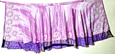Women's Indian Sari Wrap Skirt Handmade Reversible Vintage Hippie XL Tea - Image 1 of 4