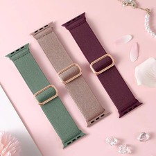 3 Pack Apple Watch Elastic Stretch Bands 38-45mm Nylon Sport Strap iWatch UK