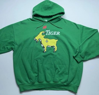 Tiger Woods Masters Golf Hoodie Mens XL  The Goat  Augusta National Green Gildan