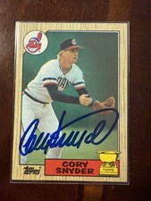 1987 Topps Autograph Auto Set Break Cory Snyder #192