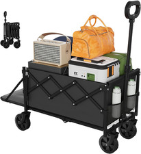 Foldable Wagons Carts, Lightweight Collapsible Portable Utility Shopping Cart wi