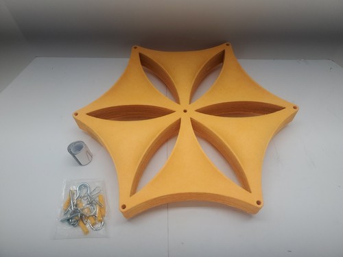 Gold Felt Fiber Surface High Density Fiber Board 3D Flower Venus 14"x12"