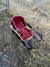 Vintage Sleigh Torpedo Wooden Pull Child's Snow Sled Made In Canada 1995