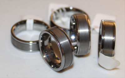 8MM Tungsten Carbide Silver Rings Bands WHOLESALE LOT 47 RINGS in 8 Sizes