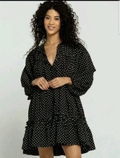 NWOT FREE PEOPLE FULL SWING MINI DRESS SIZE XS BLACK