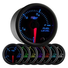 Glowshift Fuel Level Gauge Kit For Gas Diesel Fuel W 10 Ohm Levels Black 7