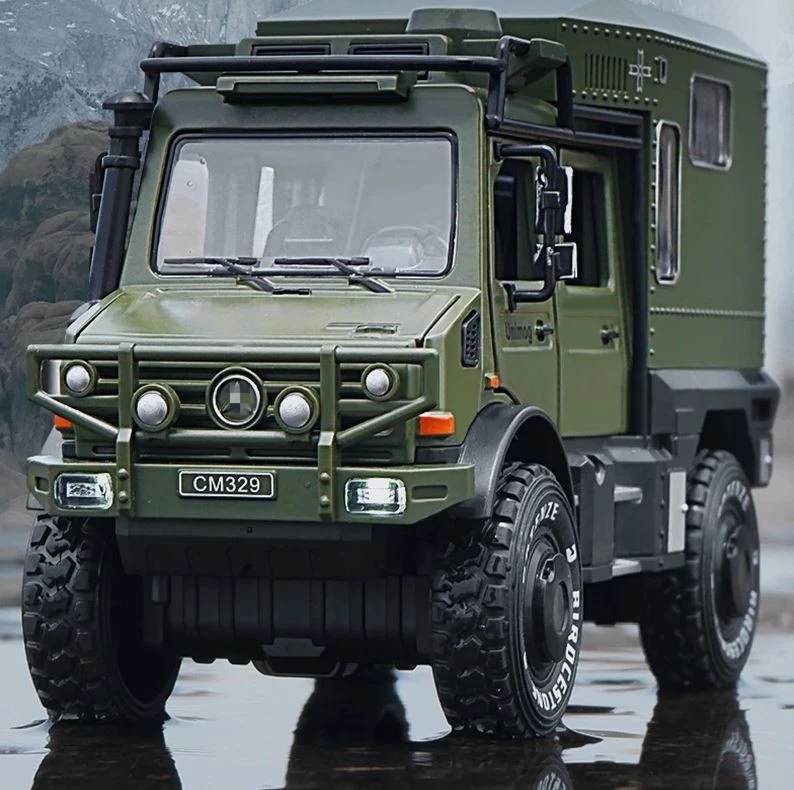 Camper Caravan fuoristrada Green Unimog U4000 Ms 1:28 New XL - Immagine 2 di 4