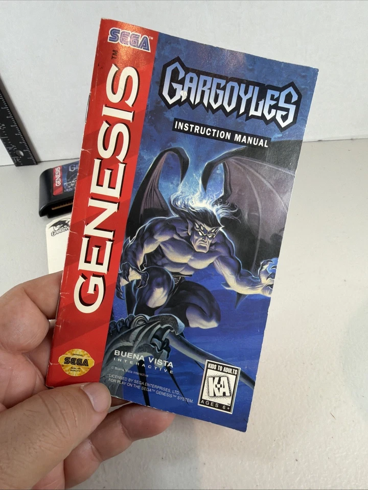 VTG Gargoyles (Sega Genesis) Authentic - Complete Game Box Manual Untested - Image 4 of 4
