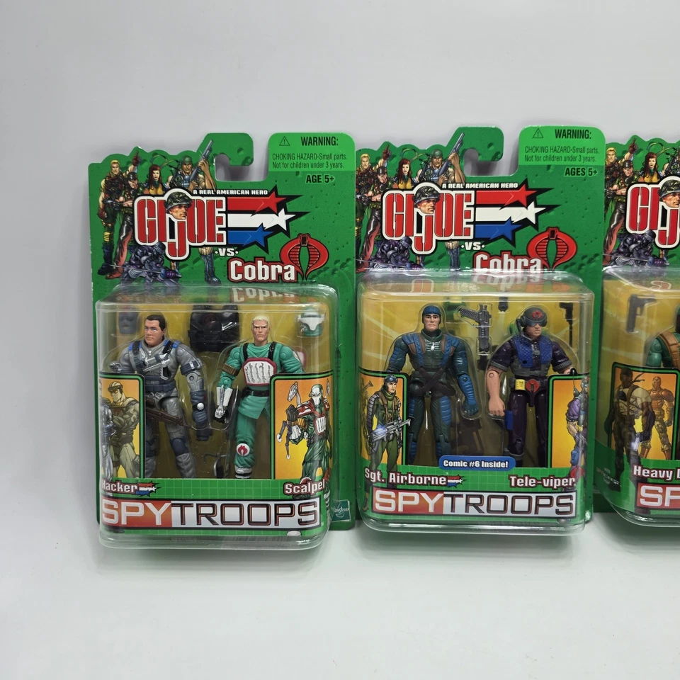 GI JOE VS COBRA TROPAS ESPÍAS LOTE DE 4 dos paquetes 8 figuras en total 2003 nuevo en caja sellado Foto 2 de 4