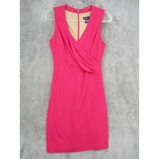 NYDJ Dress Women 6 Sheath Slimming Office Career Cocktail Stretch Zip Event Pink