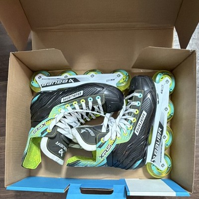 Bauer XRS Inline Hockey Skates 6.0 R Black Yellow White w/ Manual & Tool