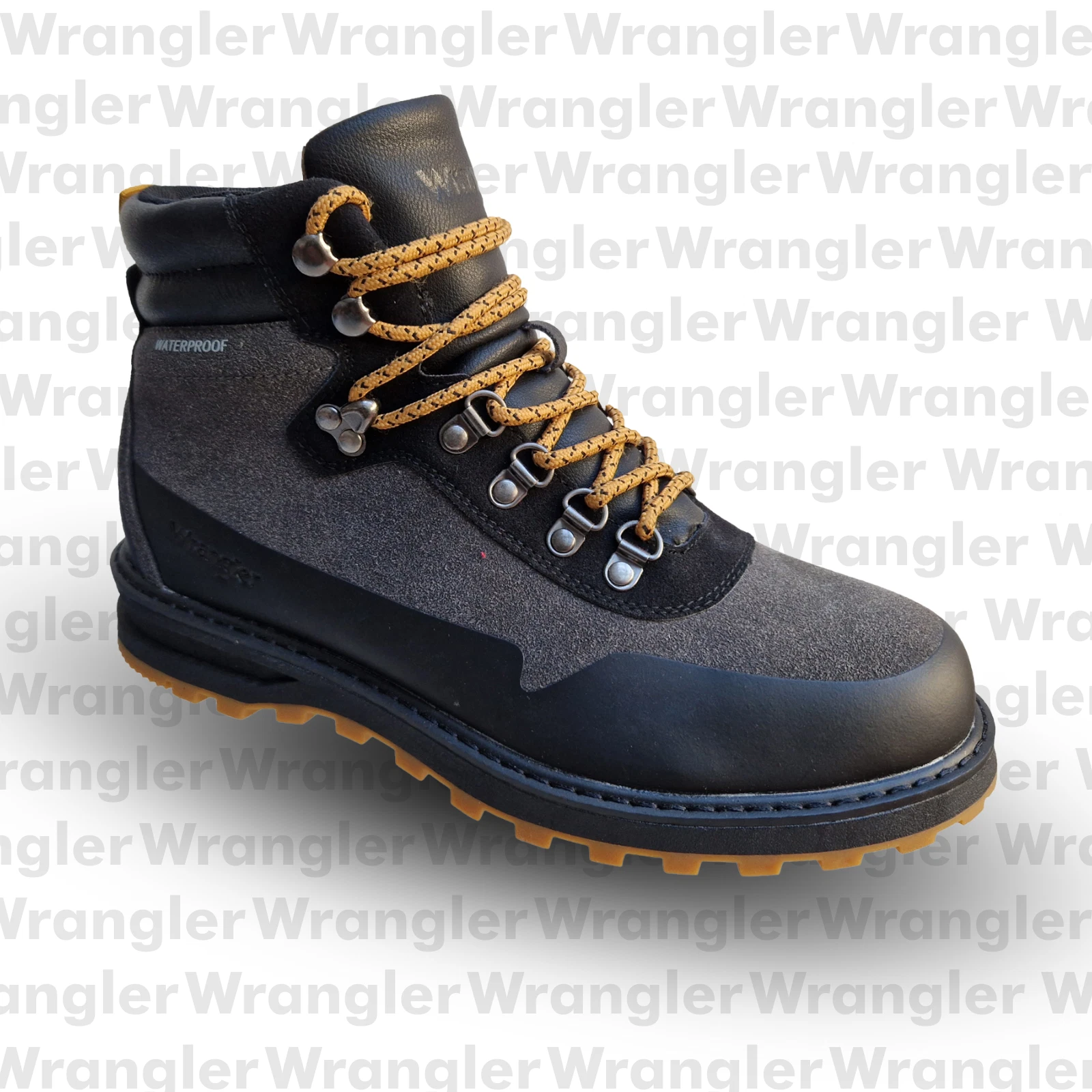 Mens Waterproof Walking Boots Wrangler Winter Ankle Grip Hiking D Ring Camping
Opens in a new window