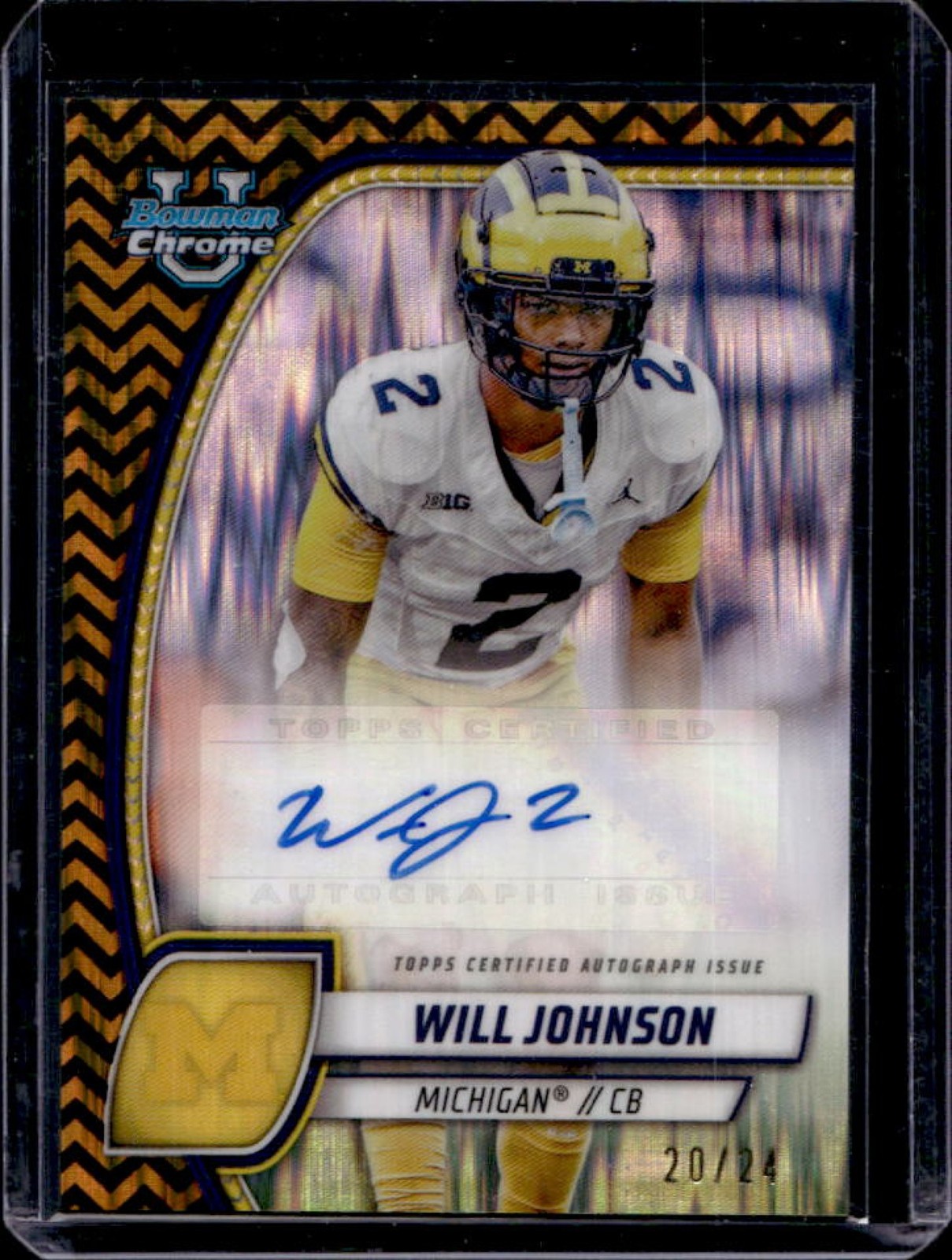 2024 Bowman U Chrome Will Johnson Auto Black and Gold Stealth Refractor #20/24