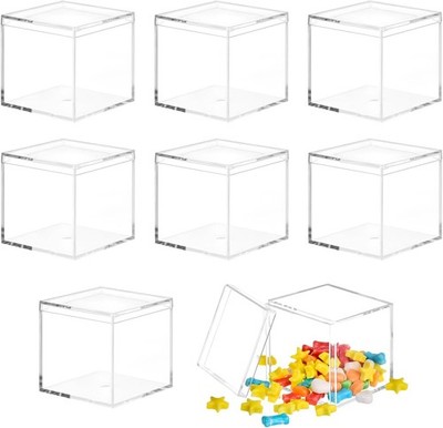 8 Stück transparente Acryl Aufbewahrungsboxen mit Deckel, kleine Geschenkboxen f