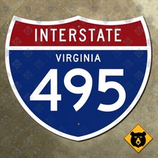 Virginia Interstate 495 highway route marker road sign Capital Beltway 21x18