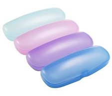 2 Pcs Transparent Plastic Eye Glasses Cases, Hard Reading Glasses Boxes