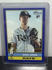 Front of 2025 Topps Heritage High Number - Eric Orze #589 Dark Blue Bordered (RC)
