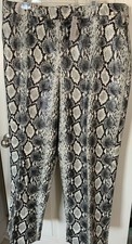 NWT- ELOQUII Faux Leather Snakeskin Pants sz 18 Ivory Gray Black
