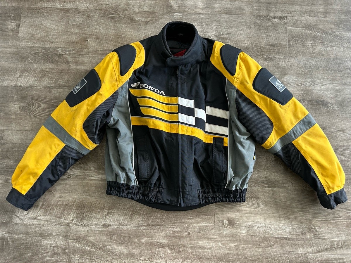 Yellow Honda Rider Collection Mens Racing Motorcycle Jacket Sz 3XL