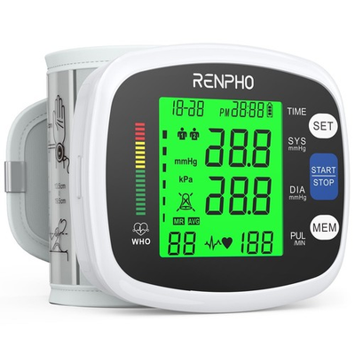 #ad RENPHO Blood Pressure Monitor Wrist Rechargeable Heart Rate Machine Large Displa $39.99