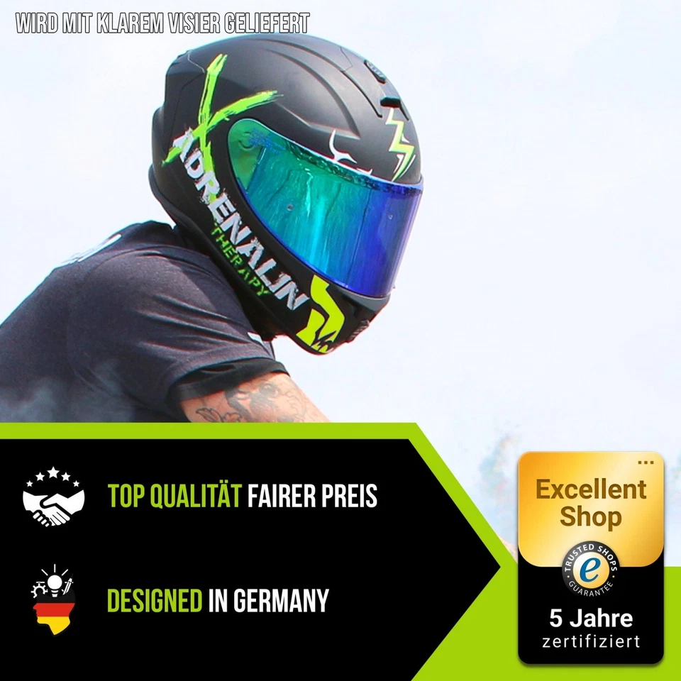 Broken Head (A-Minus-Ware) Integralhelm Adrenalin Therapy 4X Schwarz-Grün Matt - Bild 2 von 4