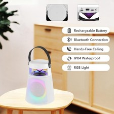 Portable Bluetooth Speaker Powerful Stereo Sound w/RGB Light for Home Parties