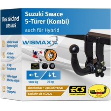 ANHÄNGERKUPPLUNG abnehmbar für Suzuki Swace ab 20 +7pol E-Satz ABE