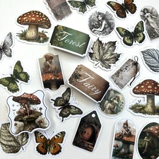 Forest Fairy Stickers Butterfly Collage Junk Journal Scrapbooking Cardmaking