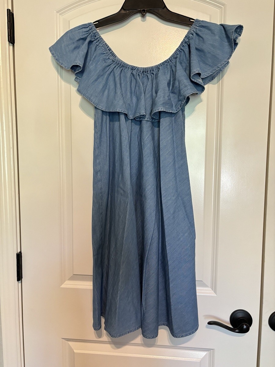 ALEXA CHUNG for AG DRESS OFF SHOULDER DENIM BLUE SIZE Small | eBay