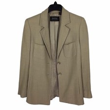 Dana Buchman Womrn's Beige Tan Blazer Jacket Wool Silk Blend Size 4