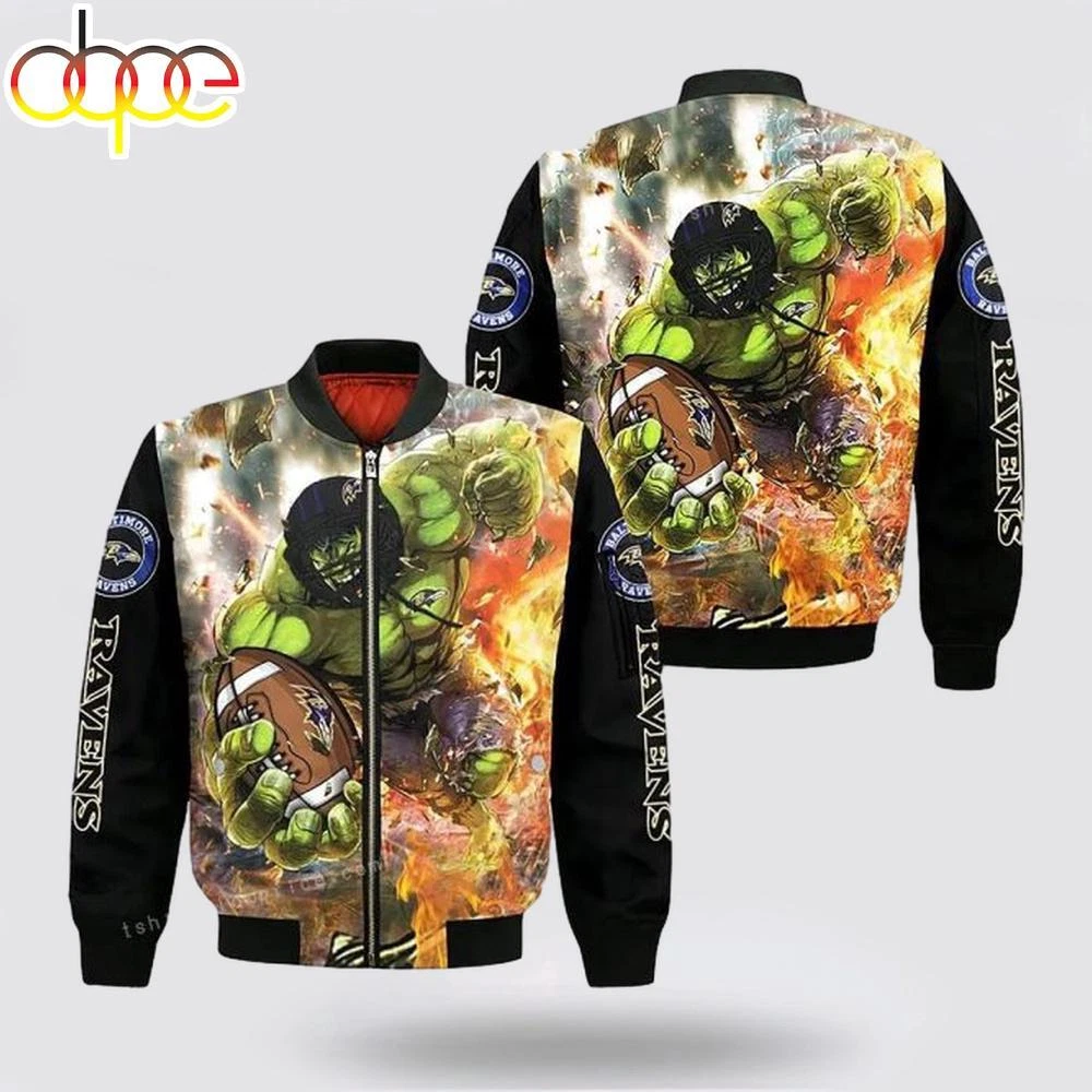 football Baltimore Ravens Hulk All Over Print Bomber Jacket