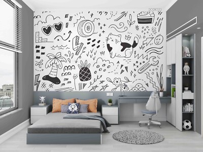 3D Pattern Cat Glasses Cake Self-adhesive Removeable Wallpaper Wall Mural1 1348