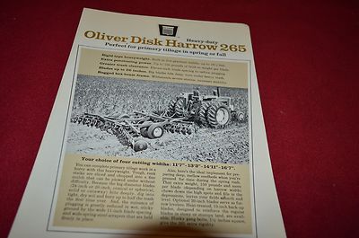 Oliver Tractor 265 Disk Harrow Dealer' Brochure ALIL3 
