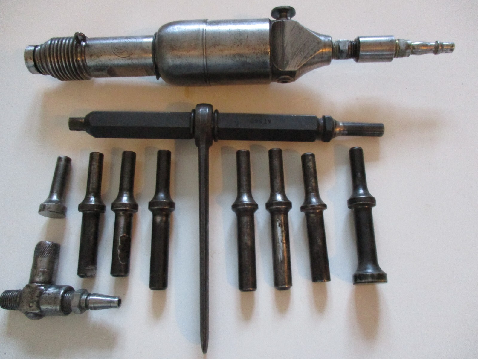 Sheet metal 3X Rivet gun, 9 snaps (inc. 1 snap on), air regulator