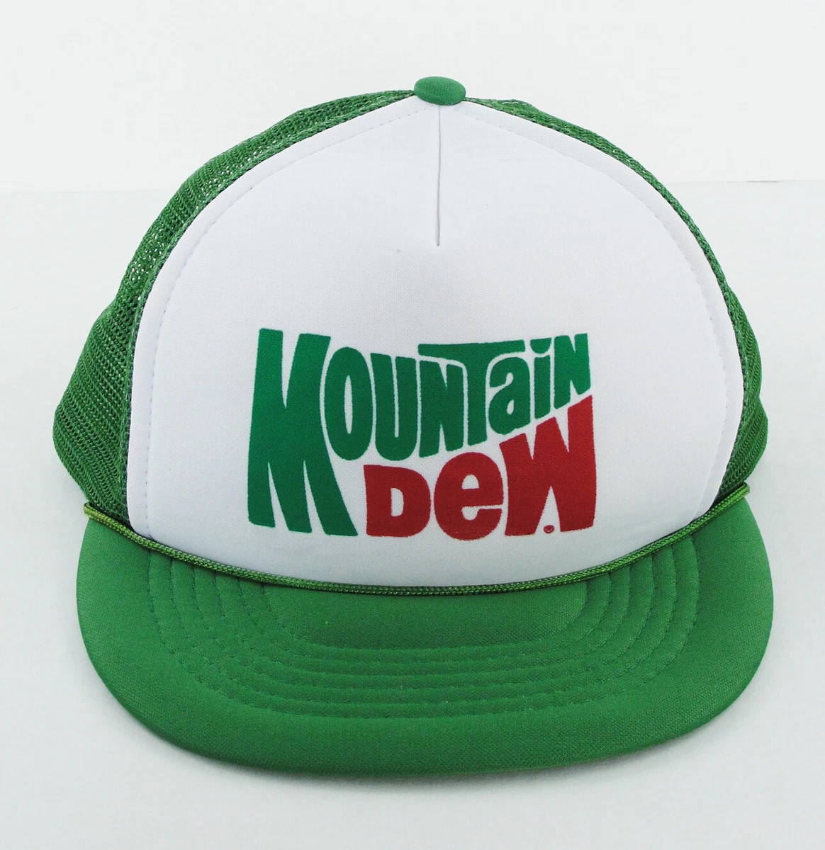 Vintage Mountain Dew Snapback Trucker Hat Cap Green Mesh Foam Capital