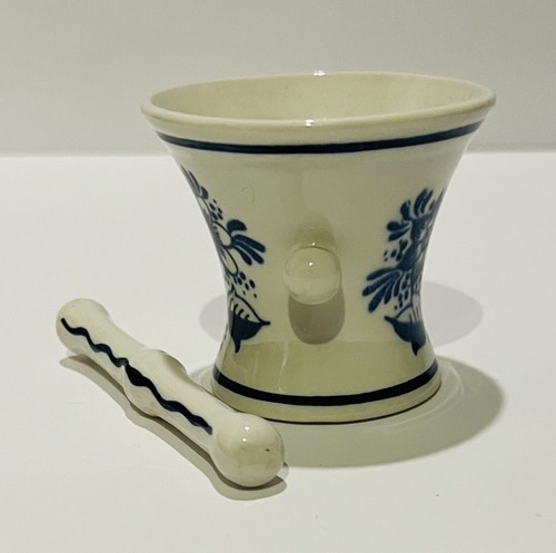 Vintage Blauw Delfts Made in Holland Mortar and Pedestal - Picture 4 of 6
